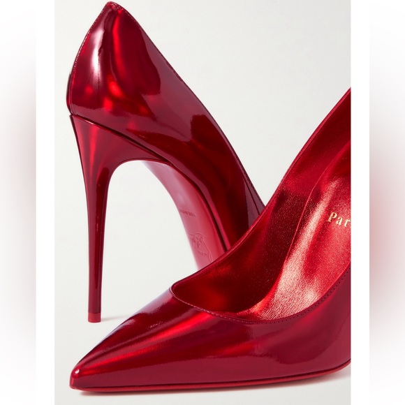 CHRISTIAN LOUBOUTIN Kate 100 iridescent psychic patent leather pumps 37 Red - Picture 5 of 17